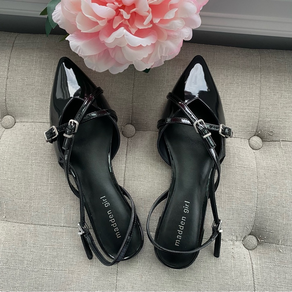 New Without Box Madden Girl Patent Double Strap Mary Jane Ballet Sling Back Sz 9